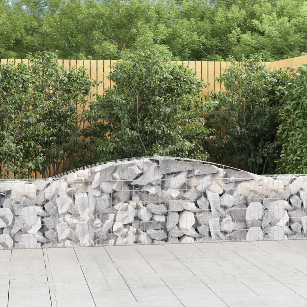 vida XL Gabionen mit Hochbogen 5 Stk. 400x 30x 60/80 cm Verzinktes Eisen