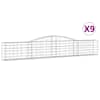 vidaXL kaarekujulised gabioonkorvid 9 tk, 400x30x60/80 cm, raud