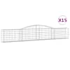 vidaXL kaarekujulised gabioonkorvid 15 tk, 400x30x60/80 cm, raud