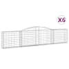 vidaXL kaarekujulised gabioonkorvid 6 tk, 400x30x80/100 cm, raud
