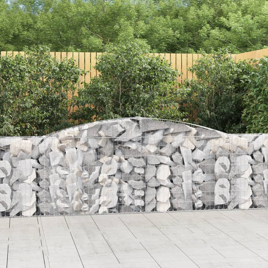 vida XL Gabionen mit Hochbogen 6 Stk. 400x 30x 80/100cm Verzinktes Eisen
