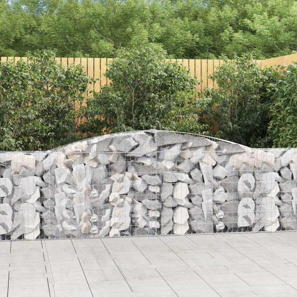 vidaXL Coșuri gabion arcuite 8 buc, 400x30x80/100 cm, fier galvanizat