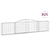 vidaXL kaarekujulised gabioonkorvid 25 tk, 400x30x80/100 cm, raud