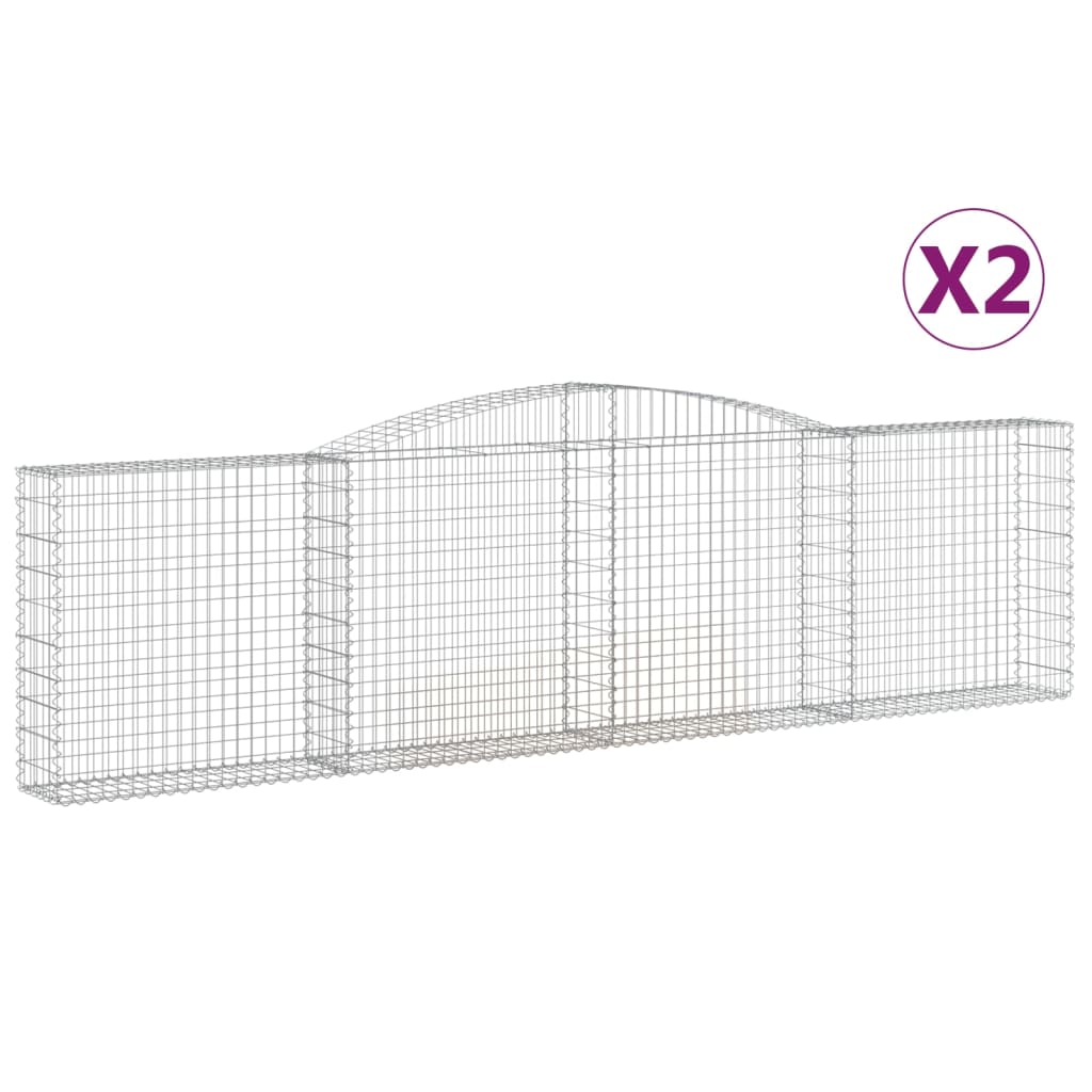 vidaXL Klenuté gabionové koše 2 ks 400x30x100/120cm pozinkované železo