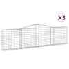 vidaXL kaarekujulised gabioonkorvid 3 tk, 400x30x100/120 cm, raud