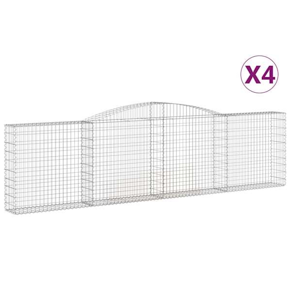vidaXL kaarekujulised gabioonkorvid 4 tk, 400x30x100/120 cm, raud
