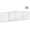 vidaXL kaarekujulised gabioonkorvid 5 tk, 400x30x100/120 cm, raud