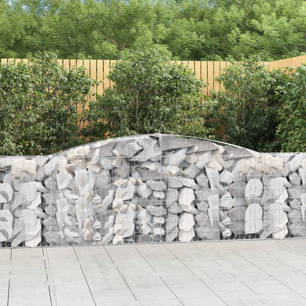 vidaXL Coșuri gabion arcuite 5 buc, 400x30x100/120 cm fier galvanizat