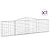 vidaXL kaarekujulised gabioonkorvid 7 tk, 400x30x100/120 cm, raud