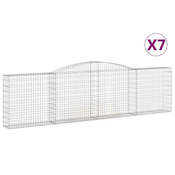 vidaXL kaarekujulised gabioonkorvid 7 tk, 400x30x100/120 cm, raud