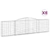 vidaXL kaarekujulised gabioonkorvid 8 tk, 400x30x100/120 cm, raud