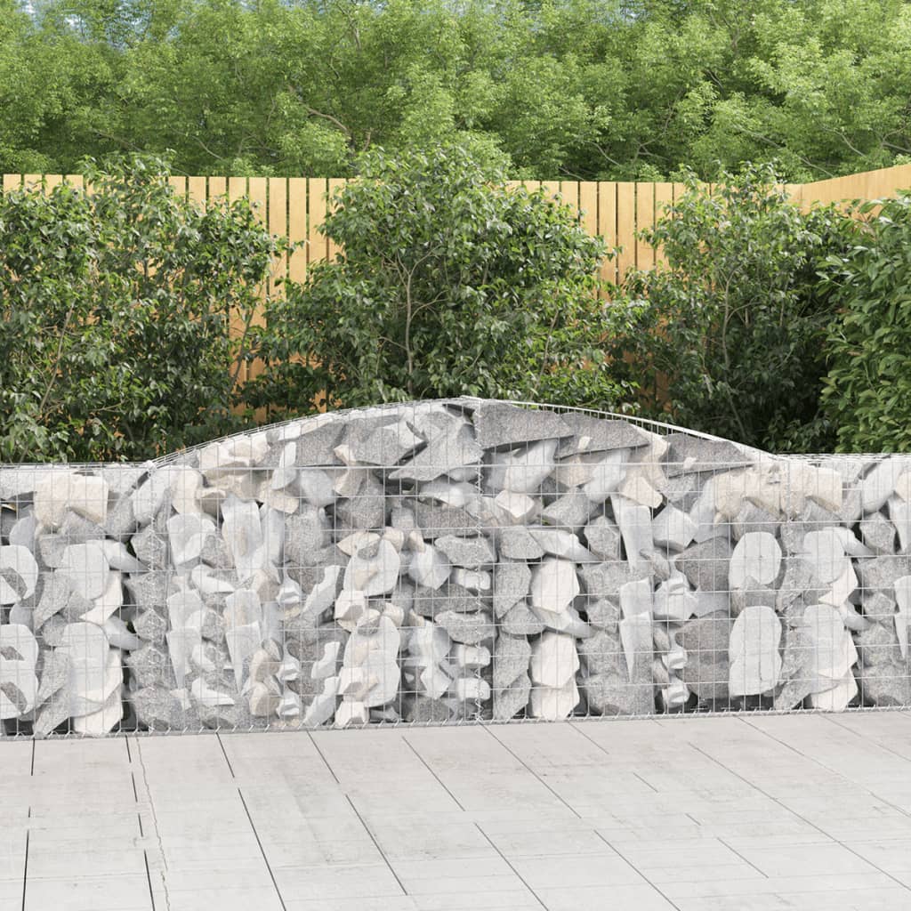 vidaXL Coșuri gabion arcuite 9 buc, 400x30x100/120 cm fier galvanizat