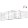 vidaXL kaarekujulised gabioonkorvid 10 tk, 400x30x100/120 cm, raud