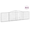 vidaXL kaarekujulised gabioonkorvid 15 tk, 400x30x100/120 cm, raud