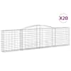 vidaXL kaarekujulised gabioonkorvid 20 tk, 400x30x100/120 cm, raud