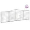 vidaXL kaarekujulised gabioonkorvid 2 tk, 400x30x120/140 cm, raud