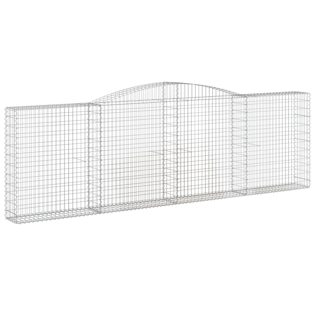 vidaXL Schanskorven 2 st gewelfd 400x30x120/140 cm ijzer afbeelding