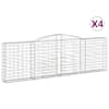 vidaXL kaarekujulised gabioonkorvid 4 tk, 400x30x120/140 cm, raud