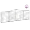 vidaXL kaarekujulised gabioonkorvid 7 tk, 400x30x120/140 cm, raud