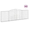 vidaXL kaarekujulised gabioonkorvid 8 tk, 400x30x120/140 cm, raud