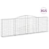 vidaXL kaarekujulised gabioonkorvid 15 tk, 400x30x120/140 cm, raud