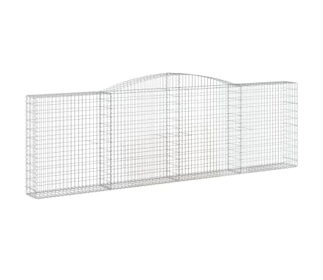 vidaXL arkveida gabiona grozi, 25gb., 400x30x120/140cm, cinkota dzelzs