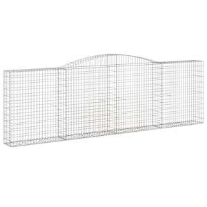 vidaXL arkveida gabiona grozi, 25gb., 400x30x120/140cm, cinkota dzelzs