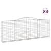 vidaXL kaarekujulised gabioonkorvid 3 tk, 400x30x140/160 cm, raud
