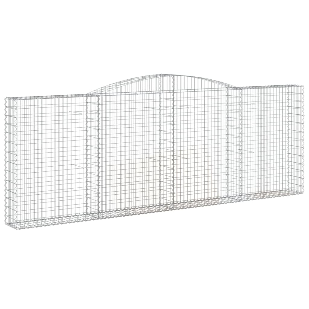 vidaXL 3 db íves horganyzott vas gabion kosár 400x30x140/160 cm