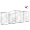 vidaXL kaarekujulised gabioonkorvid 4 tk, 400x30x140/160 cm, raud