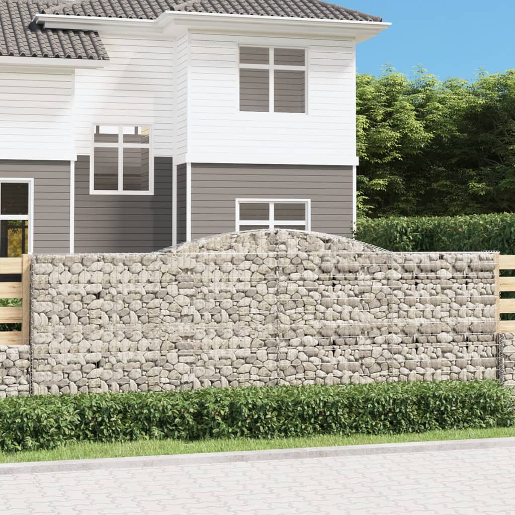 vida XL Gabionen mit Hochbogen 4 Stk. 400x 30x 140/160cm Verzinktes Eisen