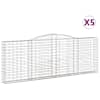 vidaXL kaarekujulised gabioonkorvid 5 tk, 400x30x140/160 cm, raud