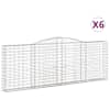 vidaXL kaarekujulised gabioonkorvid 6 tk, 400x30x140/160 cm, raud