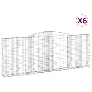 Klenuté gabionové koše 6 ks 400x30x140/160cm pozinkované železo - obrázek 2