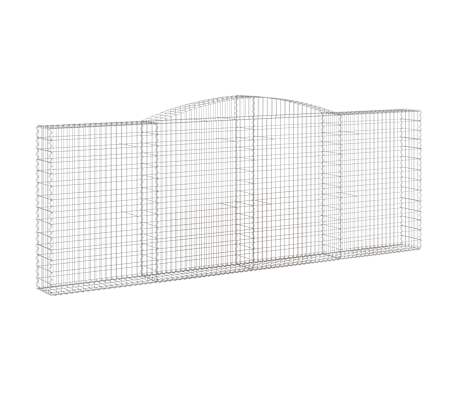 vidaXL Gabionen mit Hochbogen 6 Stk. 400x30x140/160cm Verzinktes Eisen
