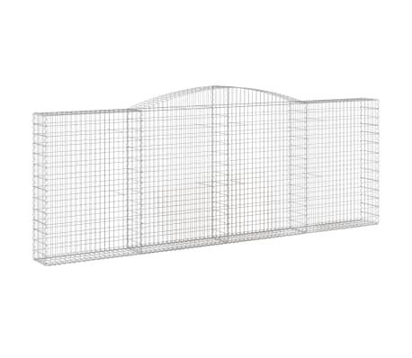 vidaXL arkveida gabiona grozi, 8 gb., 400x30x140/160cm, cinkota dzelzs