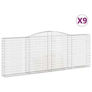 Klenuté gabionové koše 9 ks 400x30x140/160cm pozinkované železo - obrázek 2