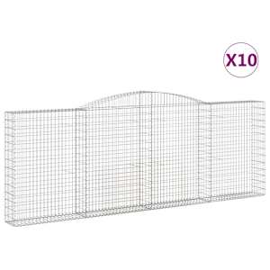 Klenuté gabionové koše 10ks 400x30x140/160cm pozinkované železo - obrázek 2