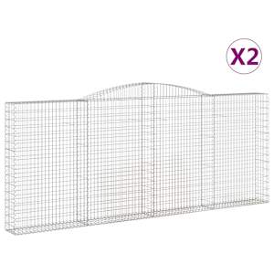 Klenuté gabionové koše 2 ks 400x30x160/180cm pozinkované železo - obrázek 2