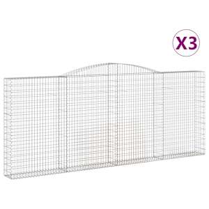 Klenuté gabionové koše 3 ks 400x30x160/180cm pozinkované železo - obrázek 2