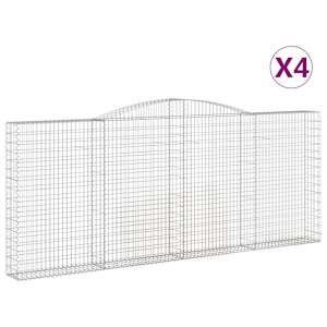 Klenuté gabionové koše 4 ks 400x30x160/180cm pozinkované železo - obrázek 2