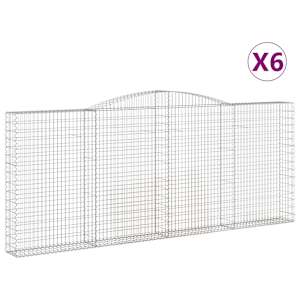 Klenuté gabionové koše 6 ks 400x30x160/180cm pozinkované železo - obrázek 2