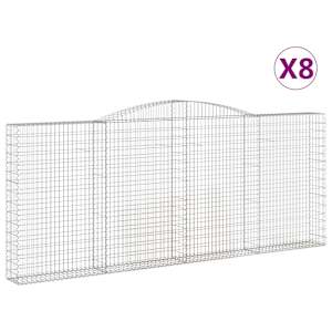 Klenuté gabionové koše 8 ks 400x30x160/180cm pozinkované železo - obrázek 2