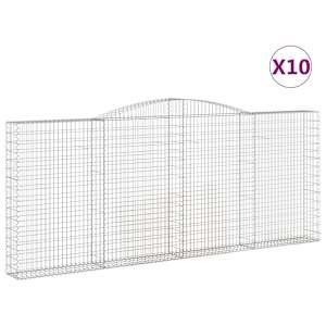 Klenuté gabionové koše 10ks 400x30x160/180cm pozinkované železo - obrázek 2