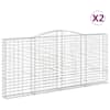 vidaXL kaarekujulised gabioonkorvid 2 tk, 400x30x180/200 cm, raud