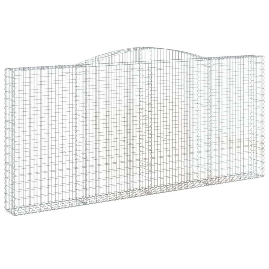 vidaXL Schanskorven 4 st gewelfd 400x30x180/200 cm ijzer afbeelding