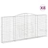 vidaXL kaarekujulised gabioonkorvid 8 tk, 400x30x180/200 cm, raud
