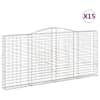 vidaXL kaarekujulised gabioonkorvid 15 tk, 400x30x180/200 cm, raud