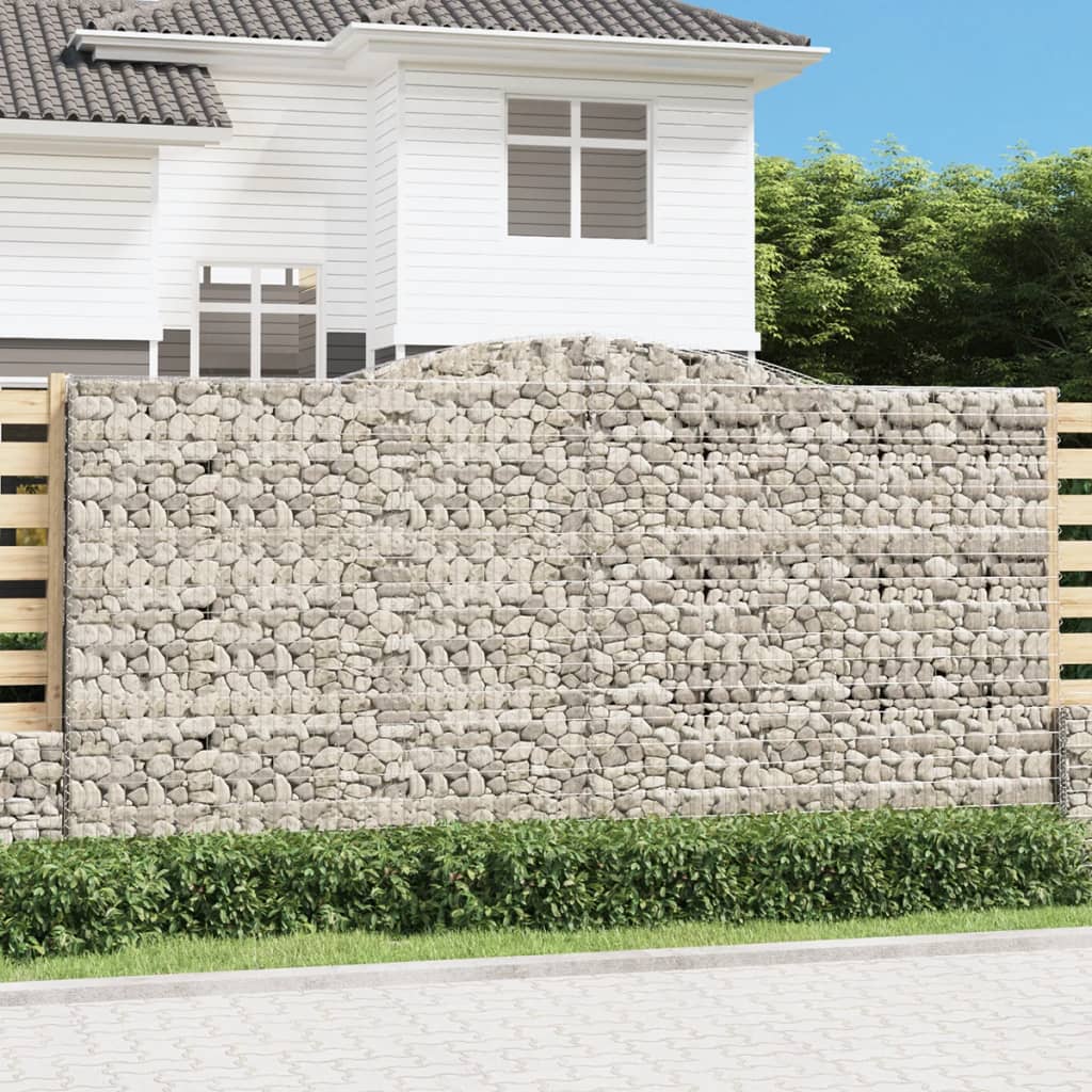 vidaXL Coșuri gabion arcuite 2 buc. 400x30x200/220 cm fier galvanizat