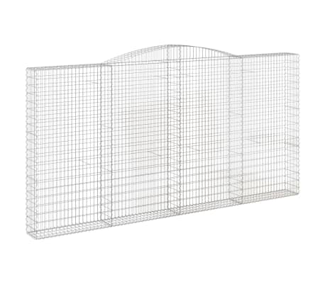 vidaXL arkveida gabiona grozi, 3 gb., 400x30x200/220cm, cinkota dzelzs